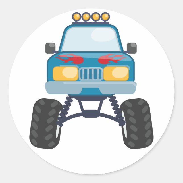 Sticker Rond Camion monstre (Devant)