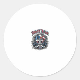 Sticker Rond Camion Monstre Crâne Tout-Terrain Patriotique 1776
