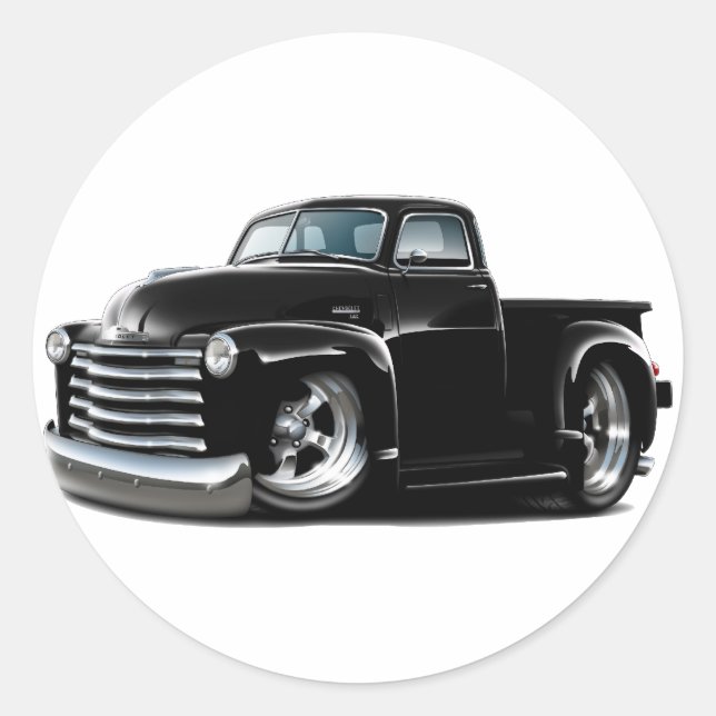 Sticker Rond Camion noir Chevy 1950-52 (Devant)
