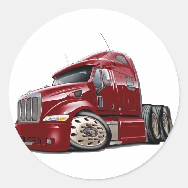 Sticker Rond Camion Peterbilt Maroon (Devant)