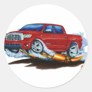 Sticker Rond Camion rouge Toyota Tundra Crewmax