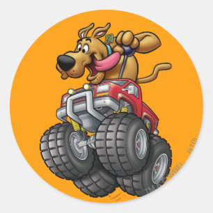 Sticker Rond Camion Scooby Doo-Monster