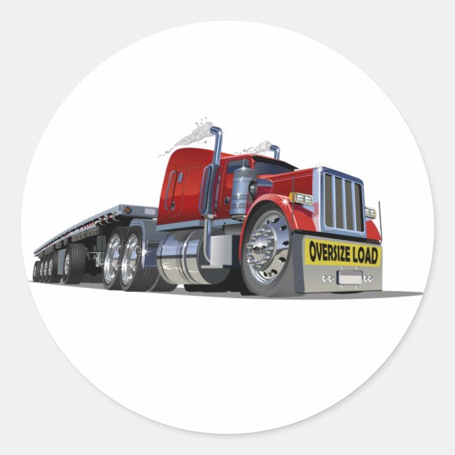 Sticker Rond Camion semi-caricature (Devant)