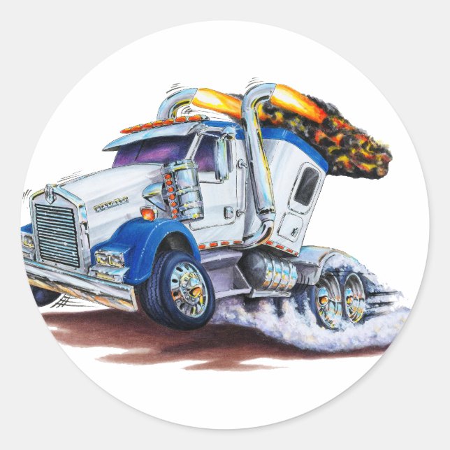 Sticker Rond Camion semi-remorque avec sleepercab (Devant)