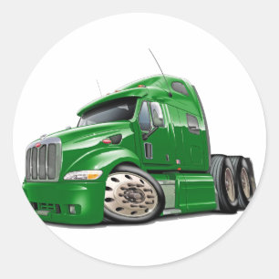 Sticker Rond Camion vert Peterbilt