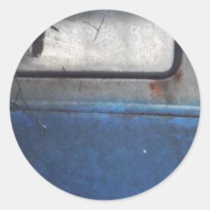 Sticker Rond Camion vintage bleu clair et blanc