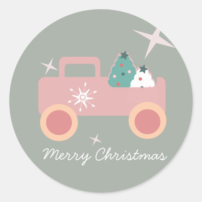 Sticker Rond Camion vintage Cookies de Noël Super (Devant)