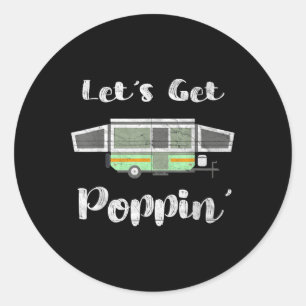 Sticker Rond Camionnette de camping-car Tente Pop Up Rv Poppin