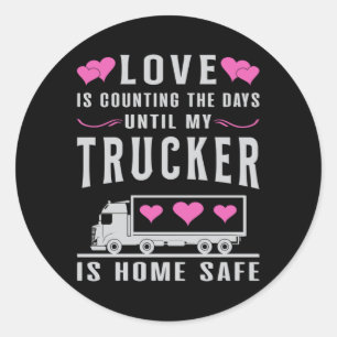 Sticker Rond Camionnette Femme Camionnette Femme Amour Camion D