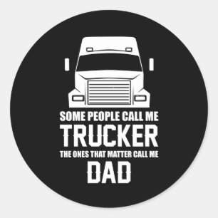 Sticker Rond Camionneur Camionneur Camion Amour Camionnette Drô