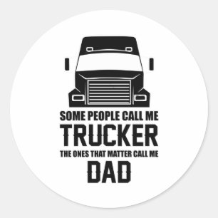 Sticker Rond Camionneur Camionneur Camionneur Amour Camionnette