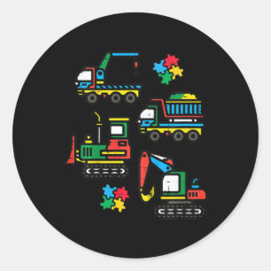 Sticker Rond Camions de construction de Sensibilisations sur l'