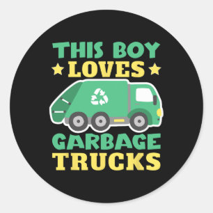 Sticker Rond Camions Trash Toddler Garge Camion Enfants