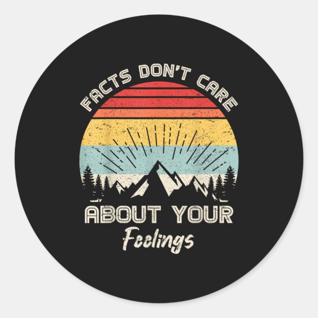 Sticker Rond Camng Crew Facts Don't Care About Your Feelings Re (Devant)