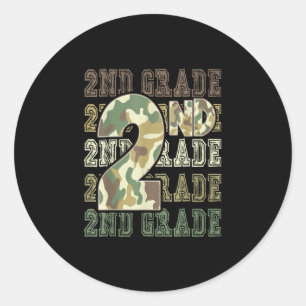 Sticker Rond Camo 2e année escouade premier jour d'école garçon