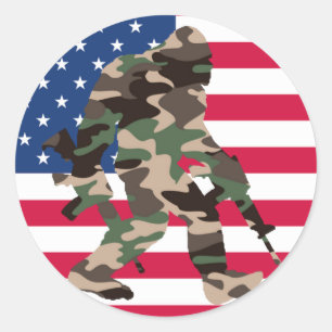 Sticker Rond Camo Bigfoot Sasquatch