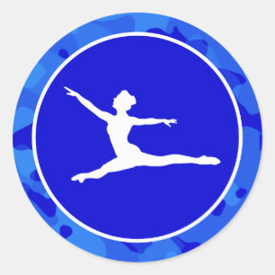 Sticker Rond Camo Bleu ; Ballet Camouflage