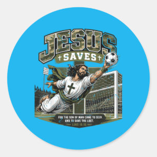 Sticker Rond Camo Chretien Foot Jeesus Sauve Religieux Jeunesse