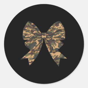 Sticker Rond Camo Coquette Bow Chasse au canard Filles Enfants