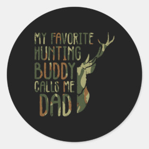Sticker Rond Camo Favori Chasse Buddy M'Appelle Papa Deer Hunt