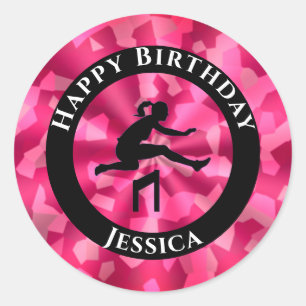 Sticker Rond Camo Pink Piste et Piste