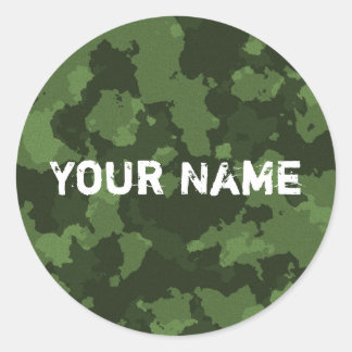 Sticker Rond camo vert