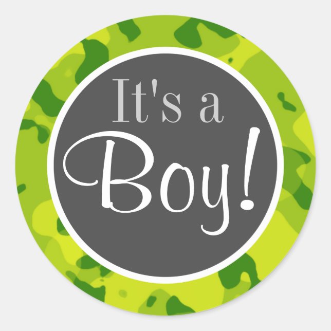 Sticker Rond Camo vert pomme ; Camouflage (Devant)