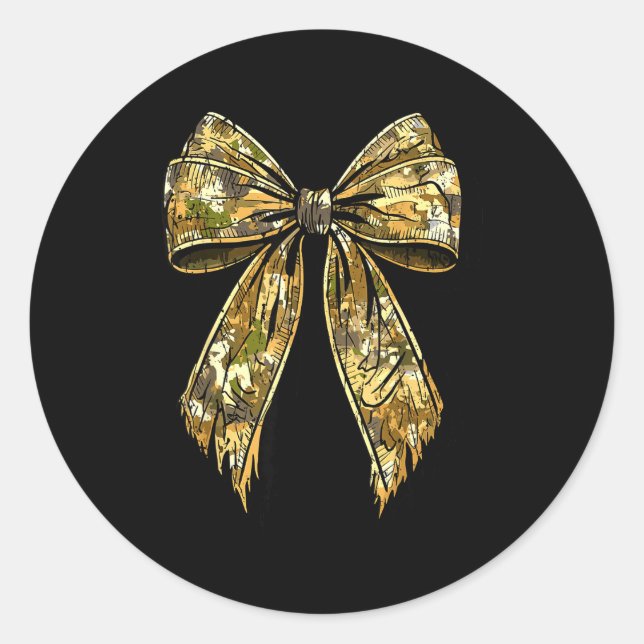 Sticker Rond Camouflage Camo Bow Hunting Girl  (Devant)
