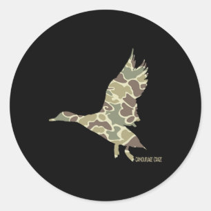 Sticker Rond Camouflage Camouflage Camo Camo Chasse de canard C