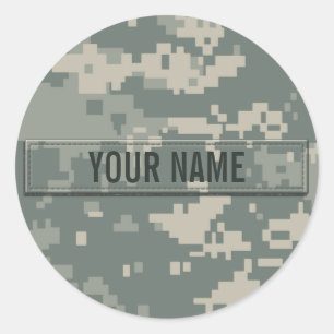 Sticker Rond Camouflage d'ACU d'armée personnalisable