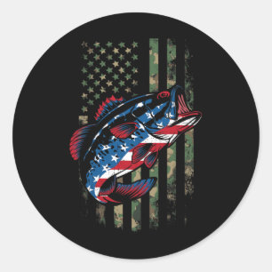 Sticker Rond Camouflage de drapeau patriotique américain pour l