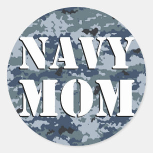 Sticker Rond Camouflage de maman de la Marine