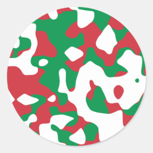 Sticker Rond Camouflage de Noël