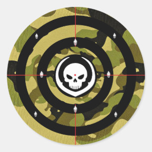 Sticker Rond Camouflage de Précision de Visée Tactique sur Crân