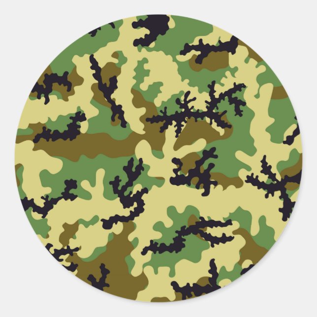Sticker Rond Camouflage des bois (Devant)