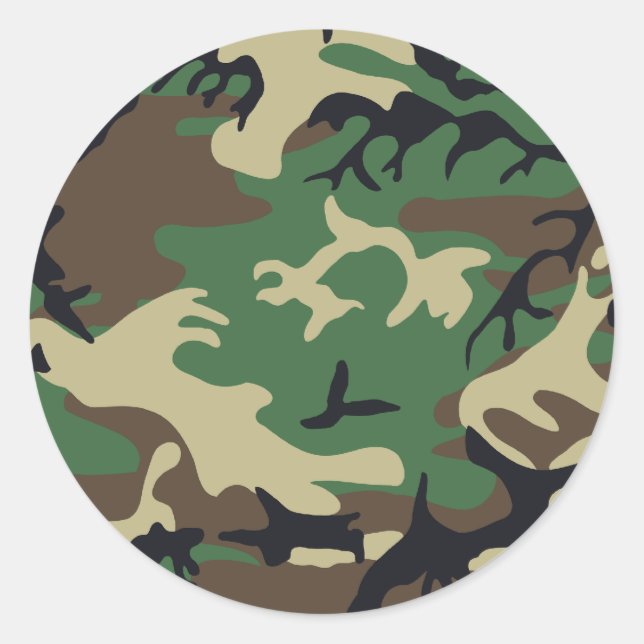 Sticker Rond Camouflage militaire (Devant)