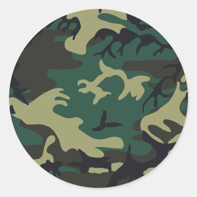 Sticker Rond Camouflage militaire (Devant)