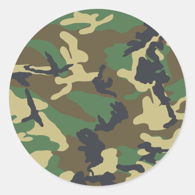 Sticker Rond Camouflage militaire (Devant)