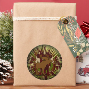 Sticker Rond Camouflage Moose Break-out Camo