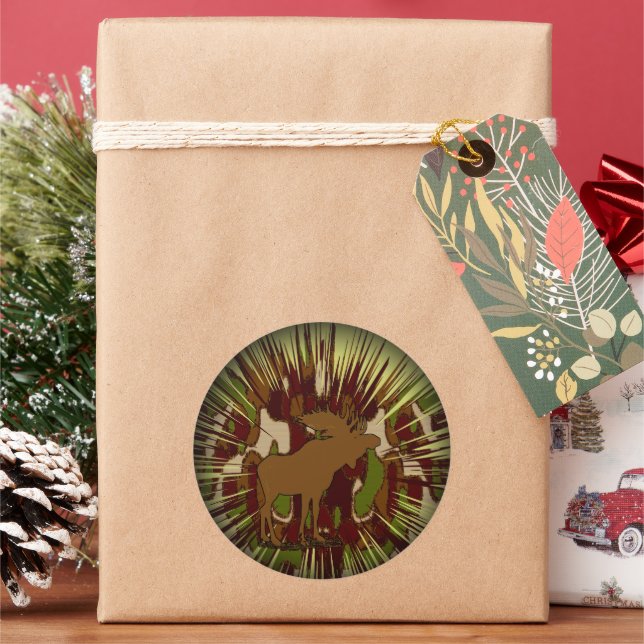 Sticker Rond Camouflage Moose Break-out Camo (vacances)