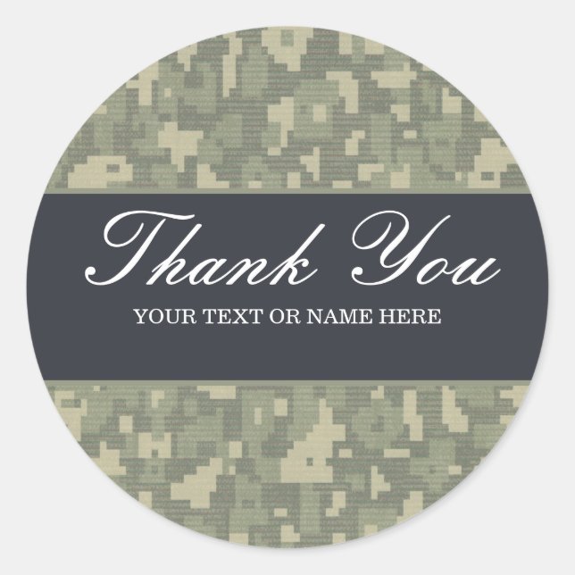 Sticker Rond camouflage numérique chasse militaire de l'armée (Devant)