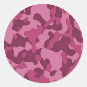 Sticker Rond Camouflage rose