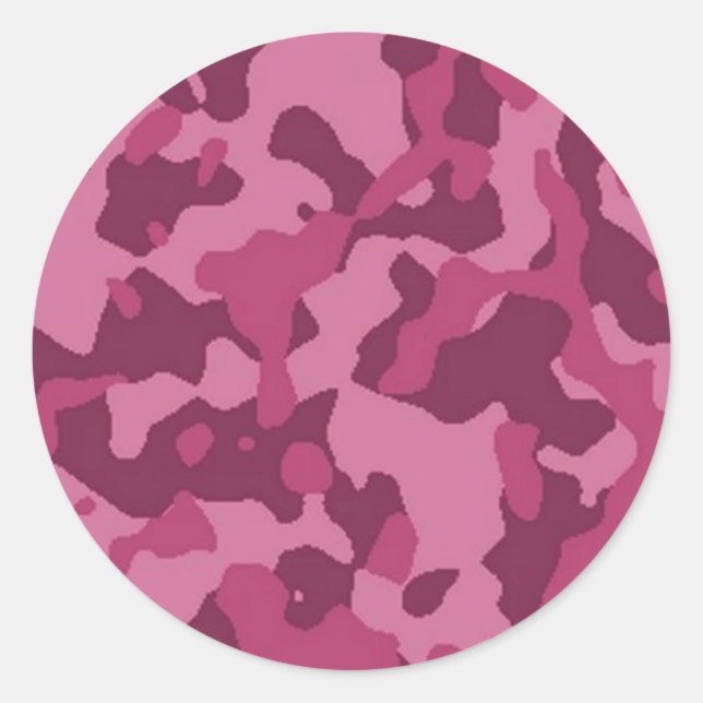 Sticker Rond Camouflage rose (Devant)