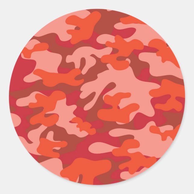 Sticker Rond Camouflage rouge (Devant)
