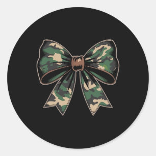 Sticker Rond Camouflage Vieux Camo Bow Camo Coquette Chasse aux
