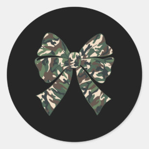 Sticker Rond Camouflage Vieux Camo Bow Camo Coquette Chasse aux