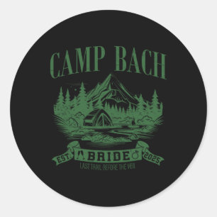 Sticker Rond Camp Bach Bride Randonnée Camping Enterrement de v