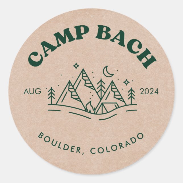 Sticker rond Camp Bachelorette (Devant)