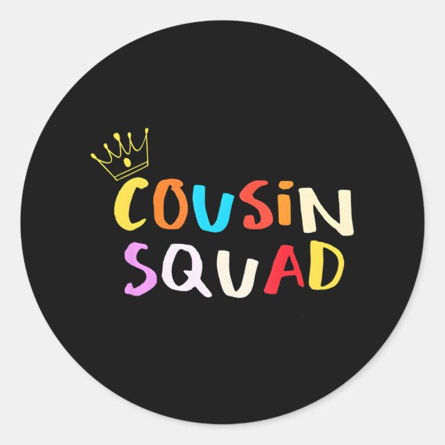 Sticker Rond Camp Cousin 2018 Équipe Cousin Nouveau Cousin (Devant)
