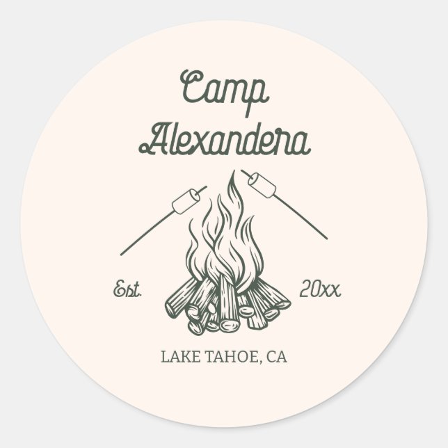 Sticker Rond Camp de filles (Devant)